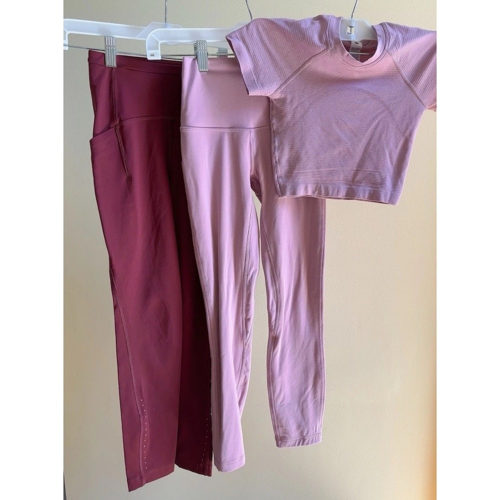 Lululemon 3 PC - 1 Swiftly Tech Cropped Shirt 2.0/ 2 HR Leggings Size 0